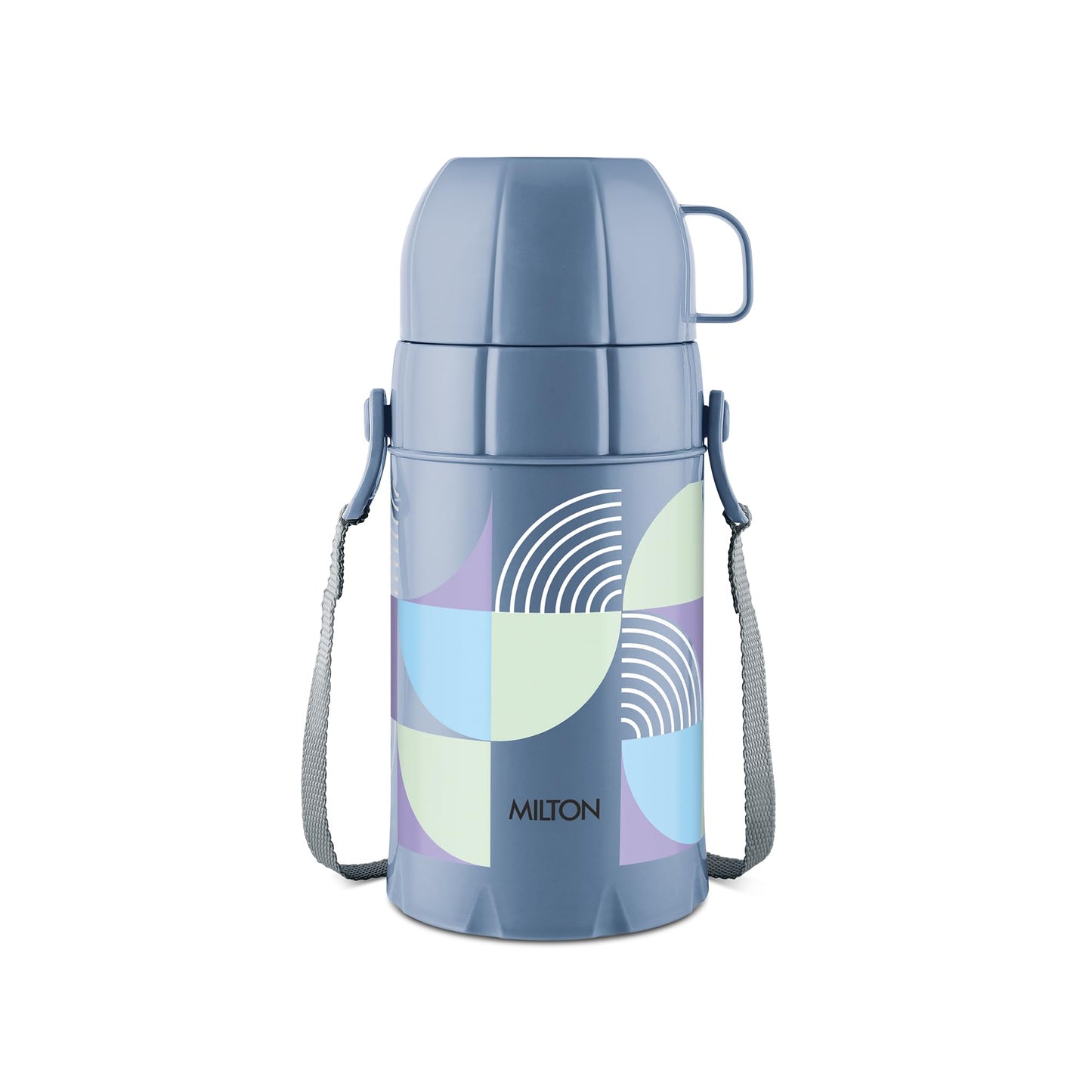 Milton Eiffel 1000 Vacuum Insulated Thermos Flask with Strap to Carry, 910 ml, Long Hours Hot & Cold Water Bottle for Office, Hiking, Trekking, Travel, Black
