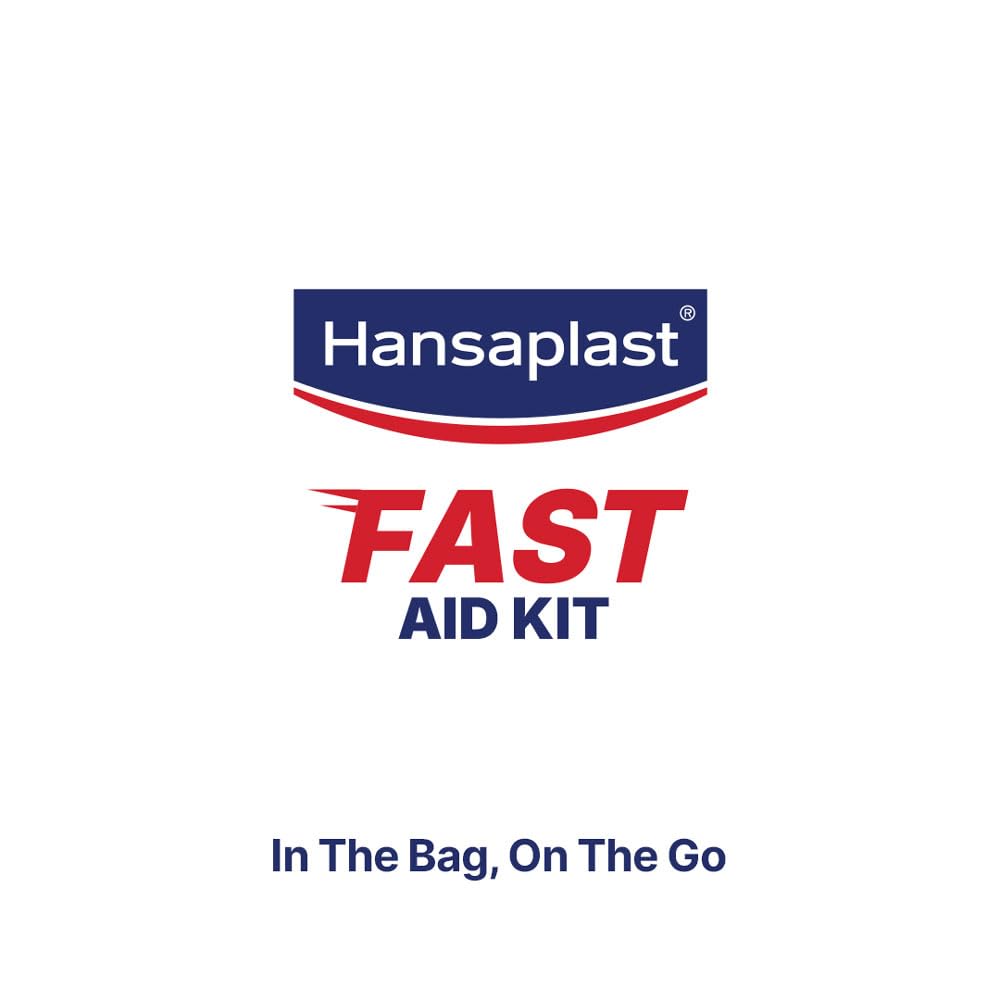 Hansaplast Fast Aid Kit | Emergency Medical Kit for Home, Office, Travel, Car, Sports, Outdoor | Multi-Use Pack for Cuts, Wounds & Injuries | Lightweight & Compact | 9 Items - 38 Pieces