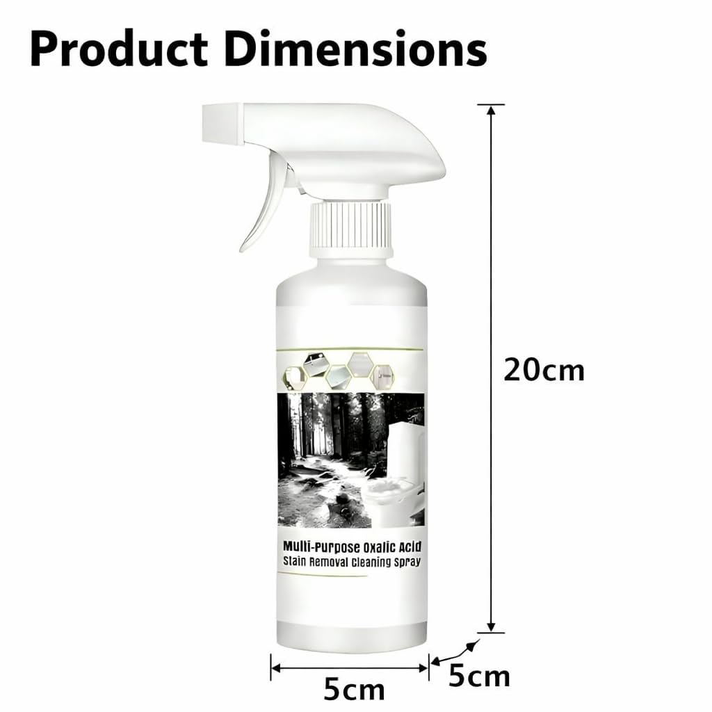 Oxalic Acid Stain Removal Spray | Hard Water & Limescale Remover, Kitchen & Bathroom Degreaser, Pet Odour Eliminator | Eco-Friendly Surface Cleaner 200ml