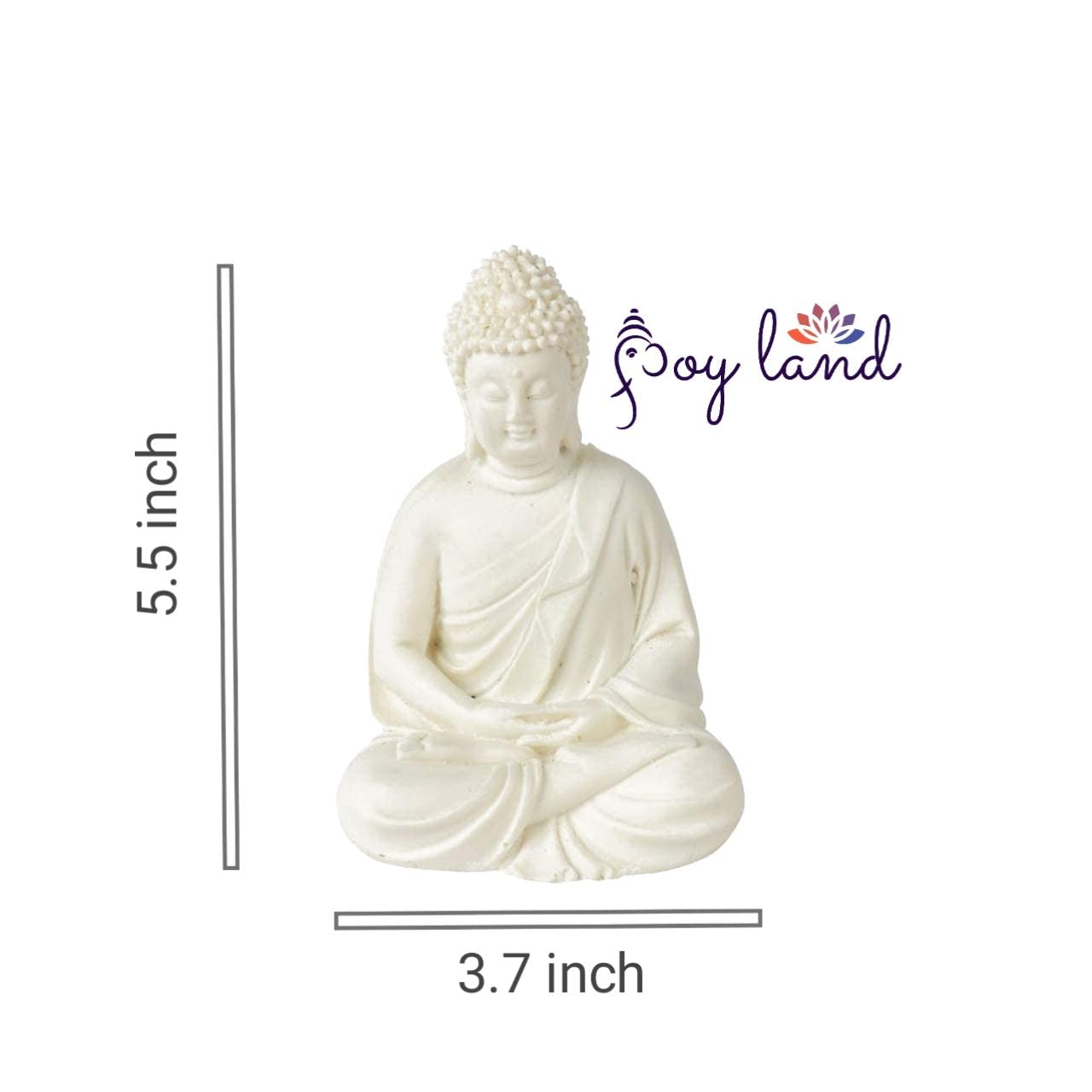 JOY LAND Set of 3 Premium Rare Handcrafted Polymarble Meditation/Dhyan Buddha Statue Lord Figurine/Idol (Multi, 5.5-inch)