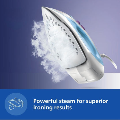 Philips Steam Iron GC1905/21 (World no. 1 Ironing Brand) – Black non-stick soleplate, Powerful 17gm/min steam output & 1300 W Quick heat-up