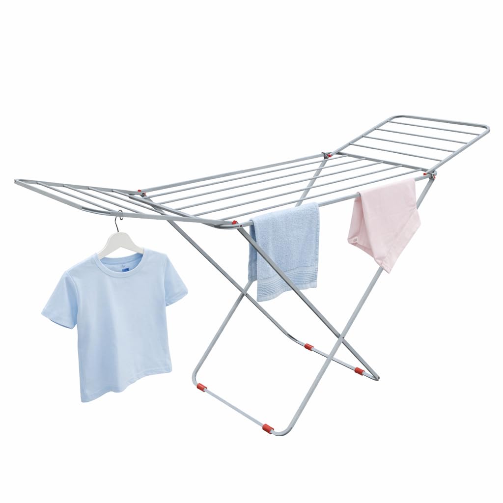 LiMETRO STEEL Stainless Steel Foldable Cloth Dryer Stand Double Rack Cloth Stands for Drying Clothes Steel (Cross), 120x54x4 cm