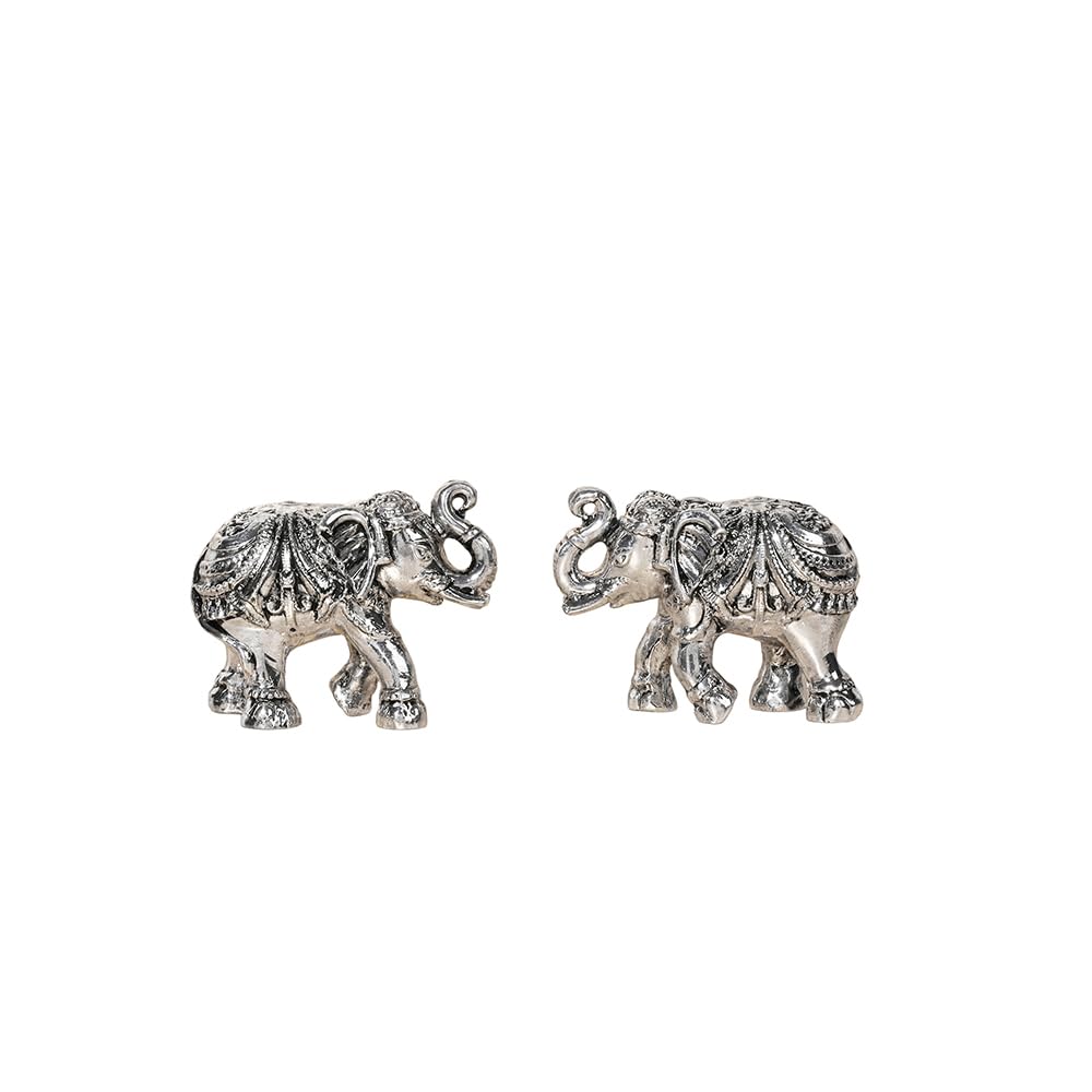 999 Silver Elephant Pair in Luxury Gift Box | Pure Silver Decorative Figurines | Perfect Auspicious Gift for Diwali, Weddings, Corporate Gifting, and Home Temple Decor