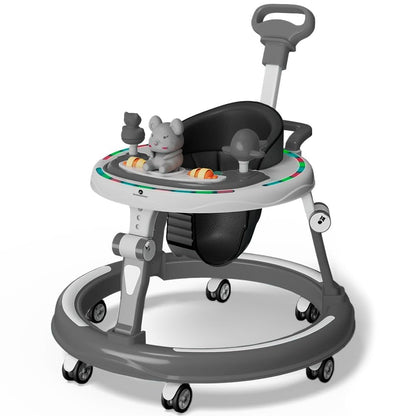 StarAndDaisy Walker for Kids for 6 to 18 Months, Intergrated RGB Lights Baby Walker Boys & Girls with 7 Level Height Adjustment, Walker Baby with Switchable Food & Musical Toy Tray (Blue)