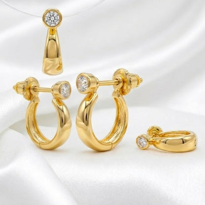 Men’s Gold Plated Hoop & Stud Earrings | Stylish Screw Back Earrings for Men & Boys | Minimal Fashion Jewelry for Daily Wear, Party & Casual Look