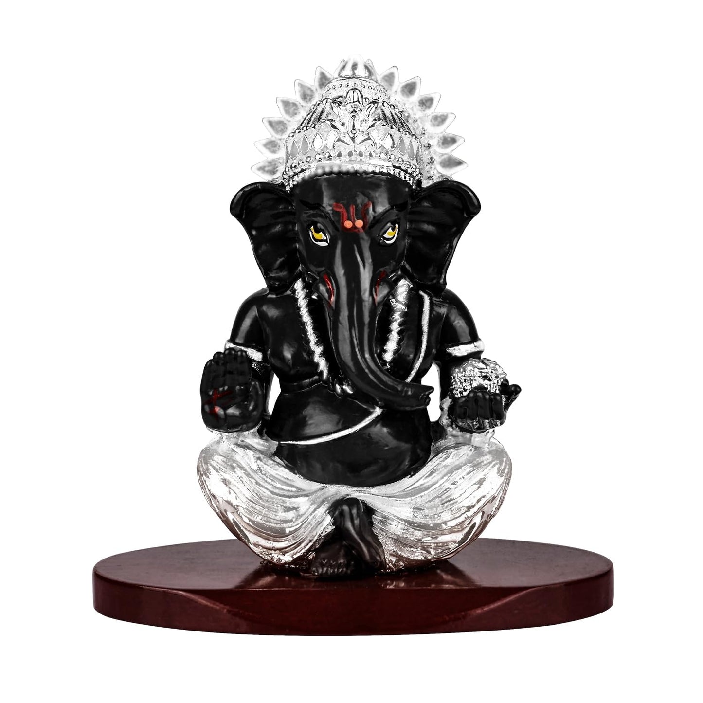999 Silver Plated Lord Hanuman Ji Idol for Car Dashboard, Home Decor Showpiece, Puja|Religious Statue for Peace and Prosperity|Luxury Sculptures for Table Decor, Gift, Festival 6cmx6cmx9cm
