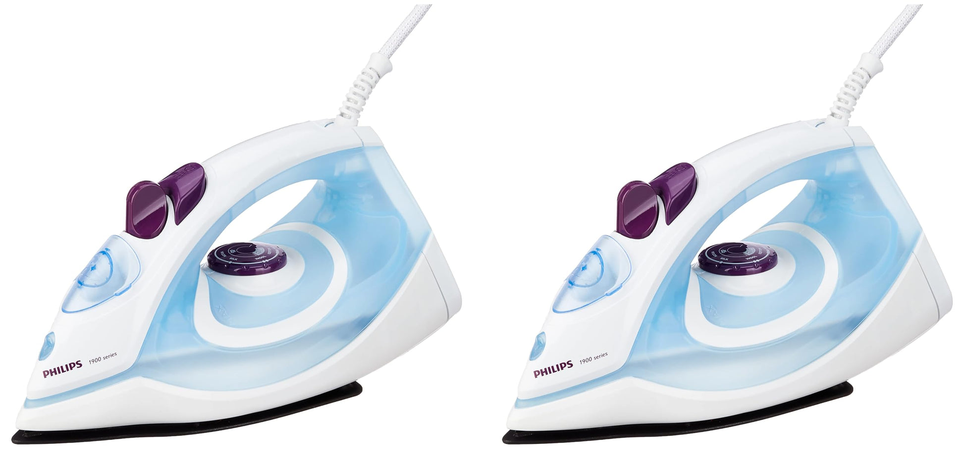 Philips Steam Iron GC1905/21 (World no. 1 Ironing Brand) – Black non-stick soleplate, Powerful 17gm/min steam output & 1300 W Quick heat-up