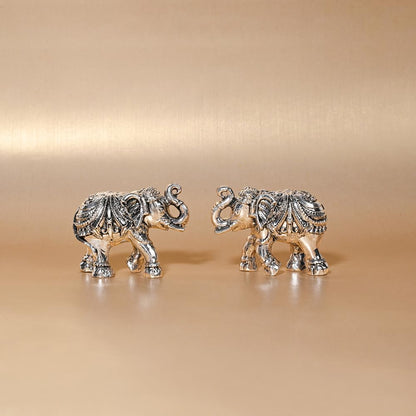 999 Silver Elephant Pair in Luxury Gift Box | Pure Silver Decorative Figurines | Perfect Auspicious Gift for Diwali, Weddings, Corporate Gifting, and Home Temple Decor