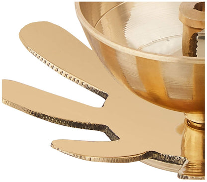 Amazon Brand - Solimo Brass Diya with Single Petals