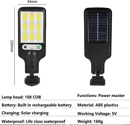 180W Led Solar Street Light Outdoor,10000LM IP65 Waterproof Solar Security Flood Lights Outdoor Motion Sensor, Wired Security Solar Powered Flood Lights for Indoor, Outside, Yard, Garden (PACK OF 1)