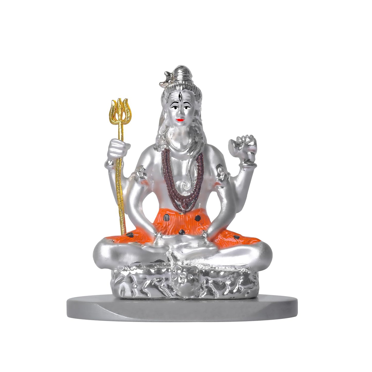 999 Silver Plated Lord Hanuman Ji Idol for Car Dashboard, Home Decor Showpiece, Puja|Religious Statue for Peace and Prosperity|Luxury Sculptures for Table Decor, Gift, Festival 6cmx6cmx9cm