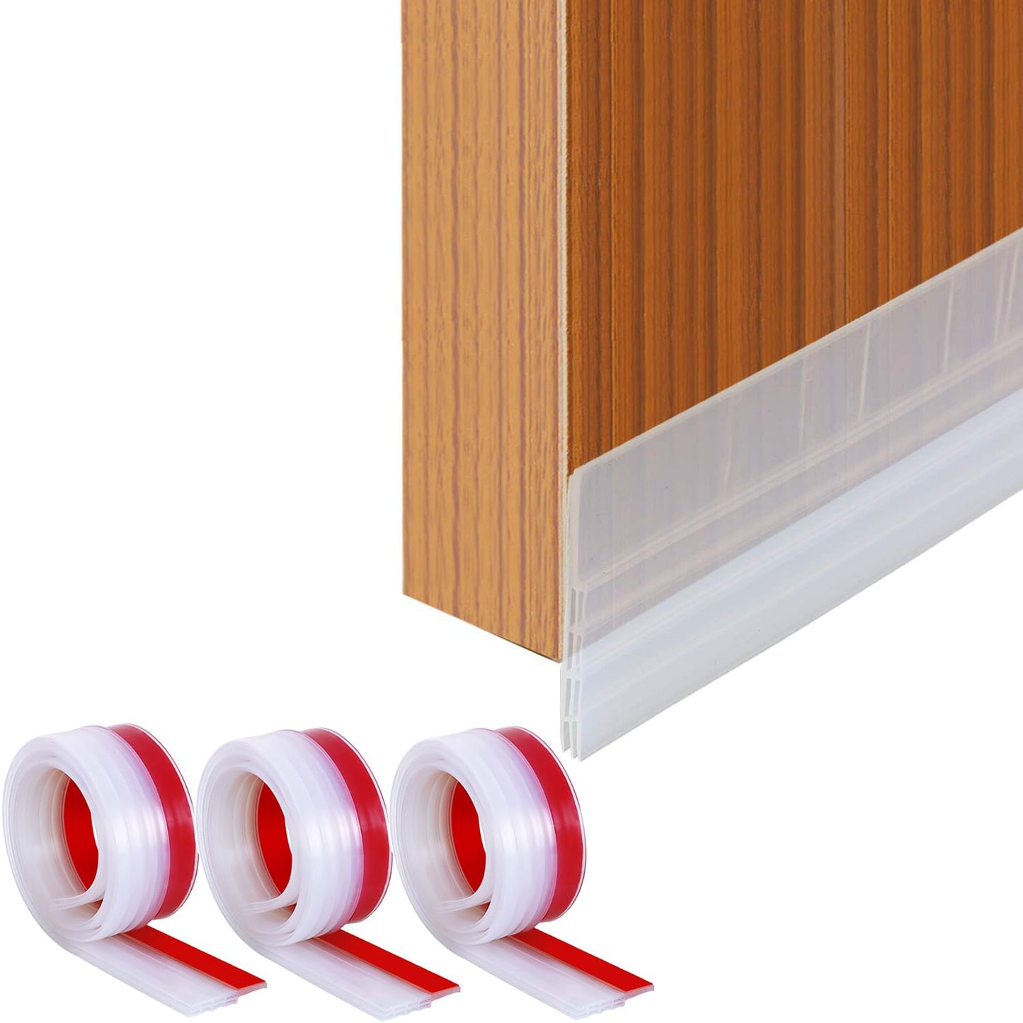 URBANMONK Silicone Door Bottom/Under Gap Filler Rubber Sealing Strip, Door Sealer Strip for Cockroach, Insect and Bugs, Seal Air & Dust, Brown, 39 inches