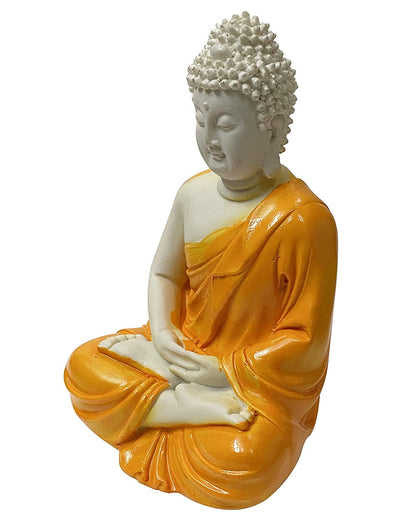 JOY LAND Set of 3 Premium Rare Handcrafted Polymarble Meditation/Dhyan Buddha Statue Lord Figurine/Idol (Multi, 5.5-inch)