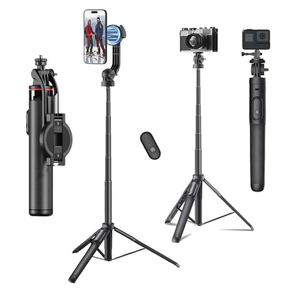 Kratos K9 Selfie Stick Tripod With Light, 67 inch /170CM Reinforced Tripod for Mobile Phone, Multi-Functional Bluetooth Long Selfie Stick for Travel,Vlogging,Compatible with iPhone and All Smartphones