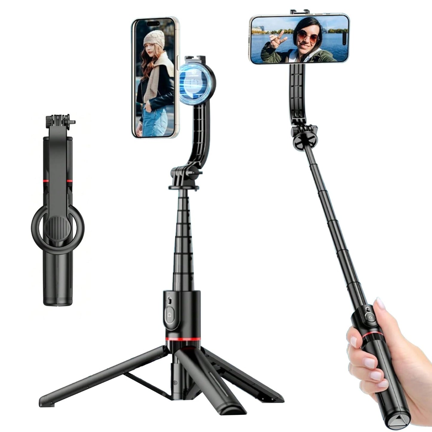 Kratos K9 Selfie Stick Tripod With Light, 67 inch /170CM Reinforced Tripod for Mobile Phone, Multi-Functional Bluetooth Long Selfie Stick for Travel,Vlogging,Compatible with iPhone and All Smartphones