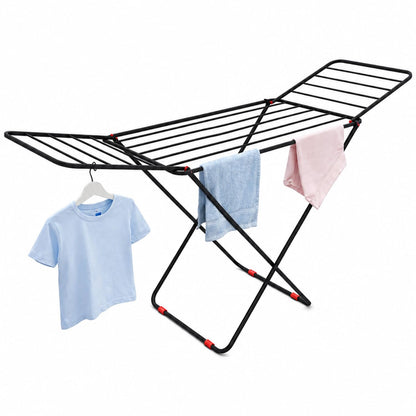 LiMETRO STEEL Stainless Steel Foldable Cloth Dryer Stand Double Rack Cloth Stands for Drying Clothes Steel (Cross), 120x54x4 cm