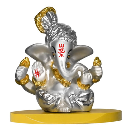 999 Silver Plated Lord Hanuman Ji Idol for Car Dashboard, Home Decor Showpiece, Puja|Religious Statue for Peace and Prosperity|Luxury Sculptures for Table Decor, Gift, Festival 6cmx6cmx9cm
