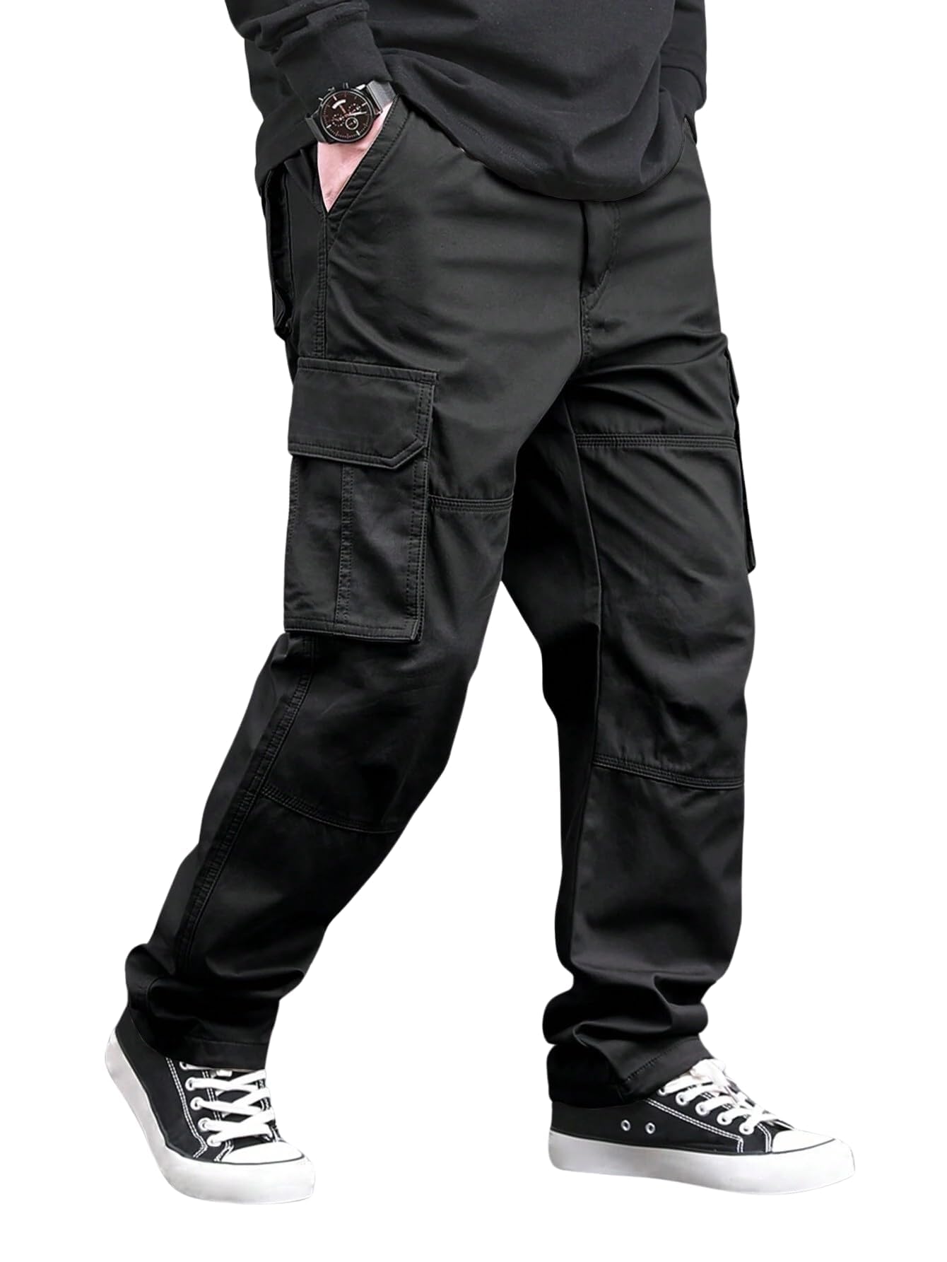 Lymio Cargo for Men | Cotton Cargo Pant | Drawstring Waist Pant (Also Available in Plus Sizes) (46-49)