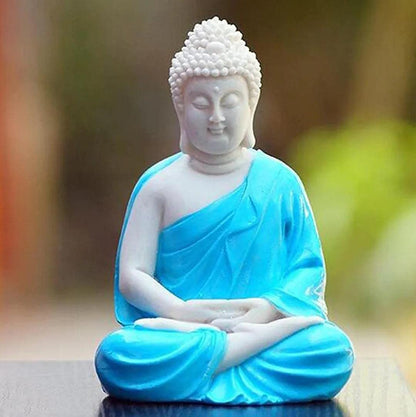 JOY LAND Set of 3 Premium Rare Handcrafted Polymarble Meditation/Dhyan Buddha Statue Lord Figurine/Idol (Multi, 5.5-inch)