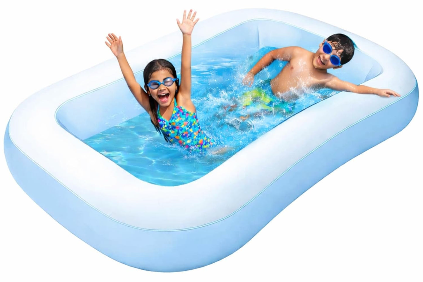 Toy Imagine 6.5 ft Inflatable Family Swimming Pool for Kids & Adults | Rectangular Pool with Electric Pump | Thick PVC | Multi-Use: Pool, Ball Pit, Bathtub & More
