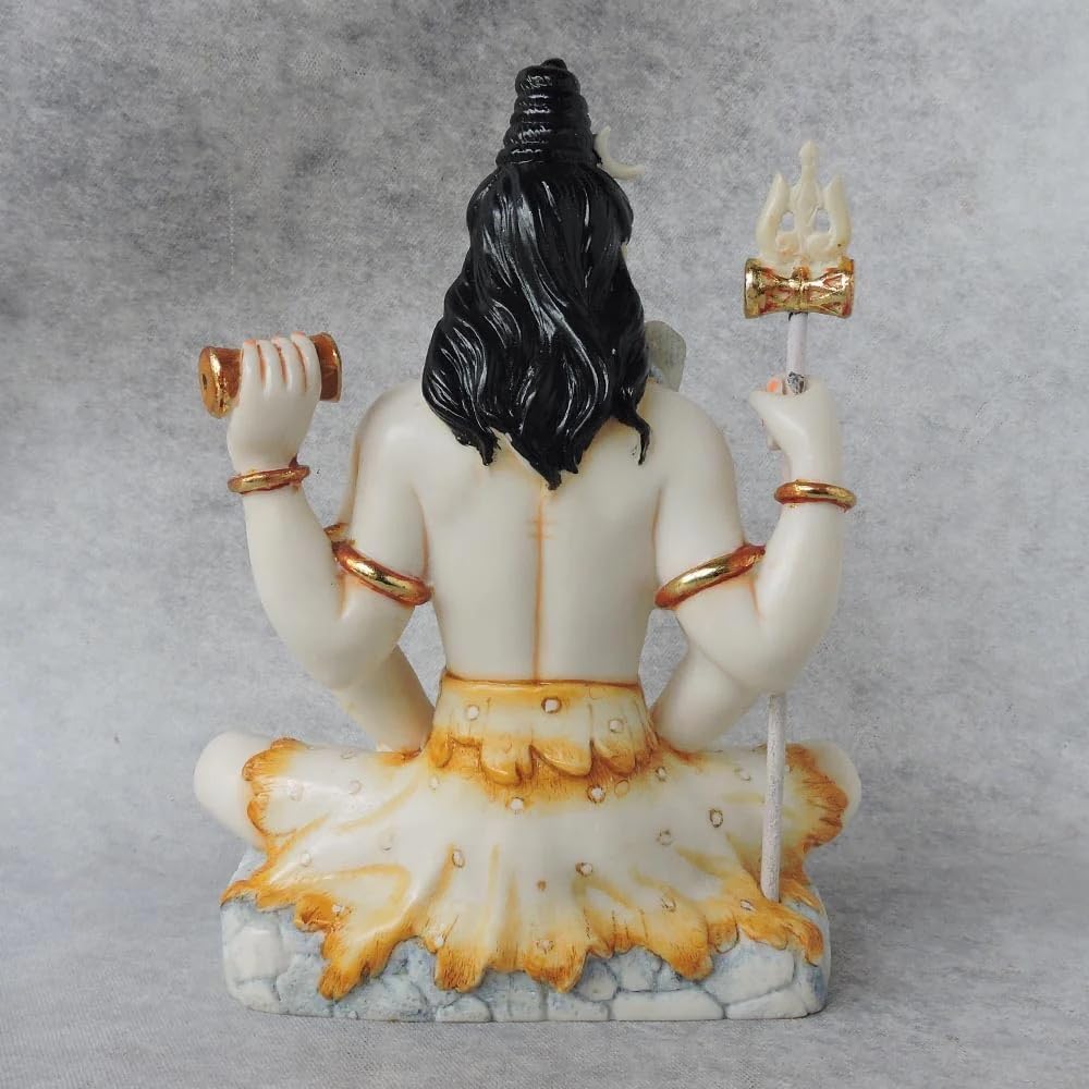 KRISHNAGALLERY1 Marble Dust Shiv Shhanker Bholenath Mahadev Murti Statue Idol for Home Poja Room Gifted Piece Office Decor Shiv Ji Murti Idol 8 Inches, Multi