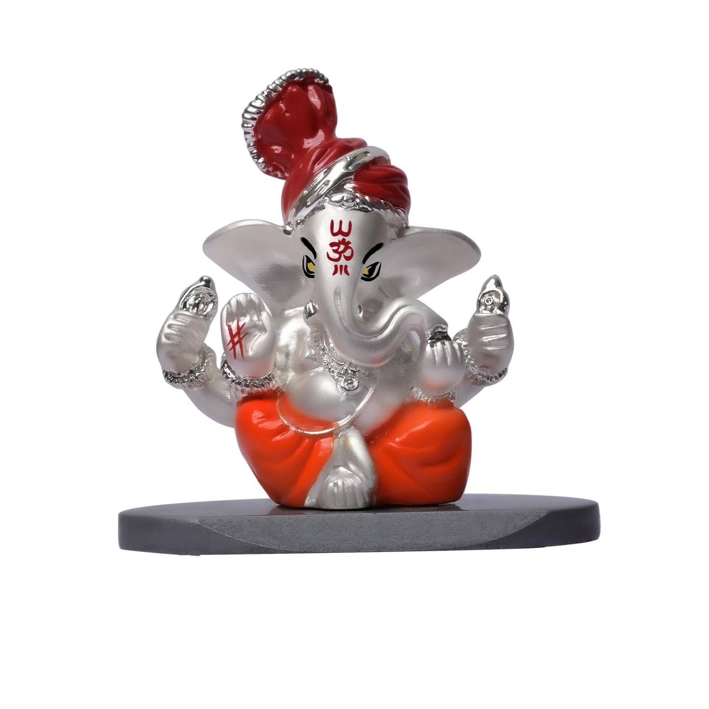 999 Silver Plated Lord Hanuman Ji Idol for Car Dashboard, Home Decor Showpiece, Puja|Religious Statue for Peace and Prosperity|Luxury Sculptures for Table Decor, Gift, Festival 6cmx6cmx9cm