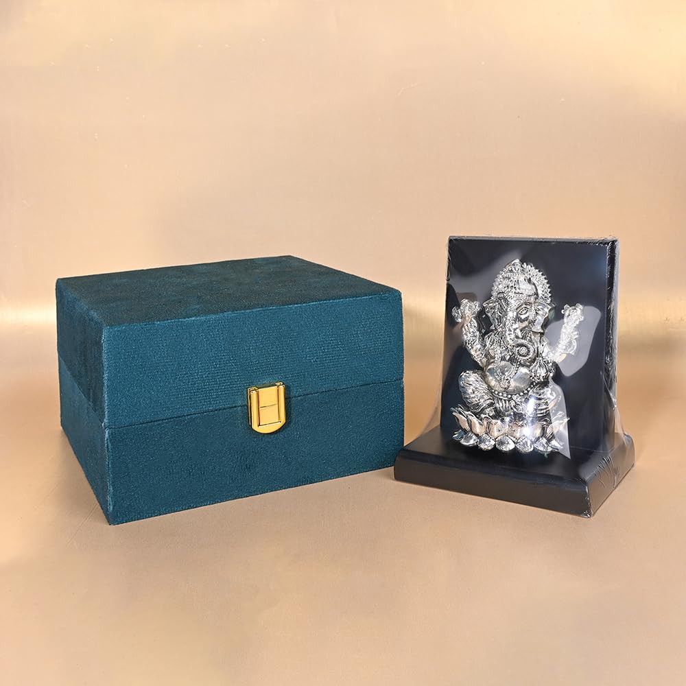 999 Silver Ganesh Ji Idol | Spiritual Decor & Auspicious Gift for Puja, Temple, Festivals, Housewarming & Wedding Celebrations