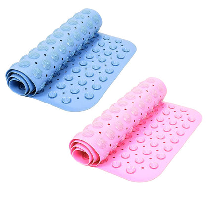 VHKD PVC Bathroom mats Anti Slip Bathroom mat Non Slip Bath Anti Skid Doormat Rectangle (Grey | 70 X 35)