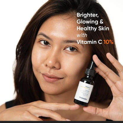 Minimalist 10% Advanced Vitamin C Serum for Glowing Skin | Brightening & Dark Spot Treatment | Treats Uneven Skin Tone, Dullness & UV Damage | Daily Face Serum (Stable Vitamin C) | 10ml