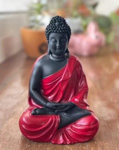 JOY LAND Set of 3 Premium Rare Handcrafted Polymarble Meditation/Dhyan Buddha Statue Lord Figurine/Idol (Multi, 5.5-inch)