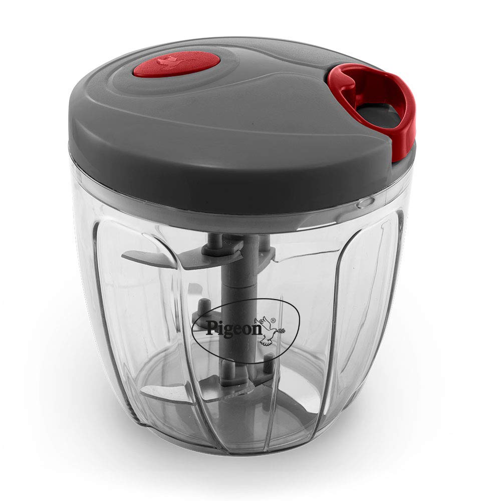Pigeon Polypropylene Mini Handy and Compact Chopper with 3 Blades for Effortlessly Chopping Vegetables and Fruits for Your Kitchen (12420, Green, 400 ml)