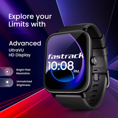 Fastrack Limitless Glide X 1.83" Smart Watch with Ultra UV HD Display, SpO2, Heart Rate & Sleep Tracking, Bluetooth Calling, 100+ Sports Modes, 5-Day Battery, Smartwatch for Men & Women (Black)