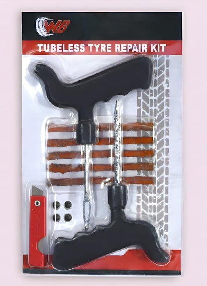 WILLIBEE 11-in-1 (Pack of 10 Strips) Tubeless Tyre Puncture Repair Kit for Car & Bike | Heavy-Duty Puncher Kit (Includes Storage Bag)