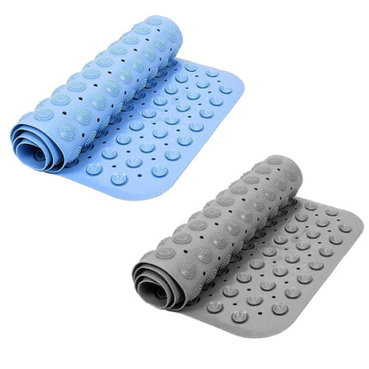 VHKD PVC Bathroom mats Anti Slip Bathroom mat Non Slip Bath Anti Skid Doormat Rectangle (Grey | 70 X 35)