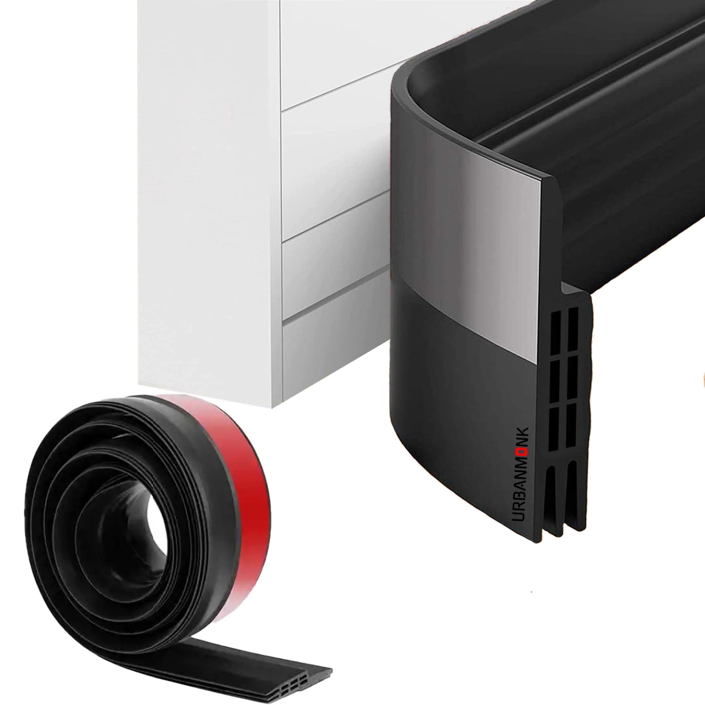 URBANMONK Silicone Door Bottom/Under Gap Filler Rubber Sealing Strip, Door Sealer Strip for Cockroach, Insect and Bugs, Seal Air & Dust, Brown, 39 inches