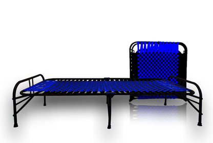 LUSTER Single Person Bed for Indoor & Outdoor Use, Lightweight, Comfortable, Design Holds Adults, Men, Women Kids Up to 310 Kgs (Blue Niwar Bed)