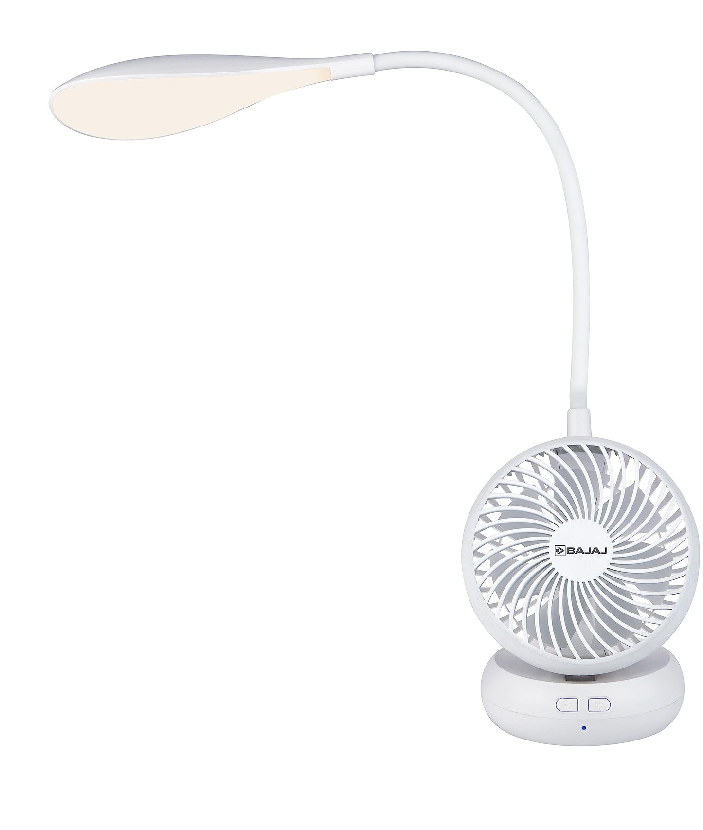 Bajaj Pygmy Go 178MM Mini Fan with LED Lighting | Rechargeable | USB Charging | 4-hours Battery Backup | 3 Speed | 2-Light Brightness Setting | High Speed | Portable【Blue】