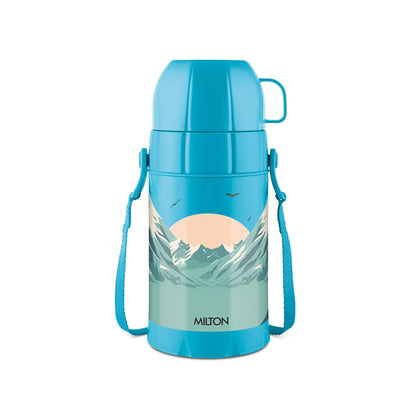 Milton Eiffel 1000 Vacuum Insulated Thermos Flask with Strap to Carry, 910 ml, Long Hours Hot & Cold Water Bottle for Office, Hiking, Trekking, Travel, Black