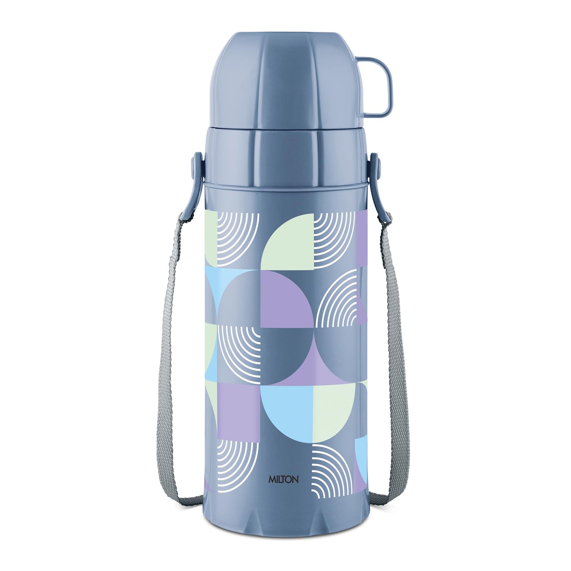 Milton Eiffel 1000 Vacuum Insulated Thermos Flask with Strap to Carry, 910 ml, Long Hours Hot & Cold Water Bottle for Office, Hiking, Trekking, Travel, Black