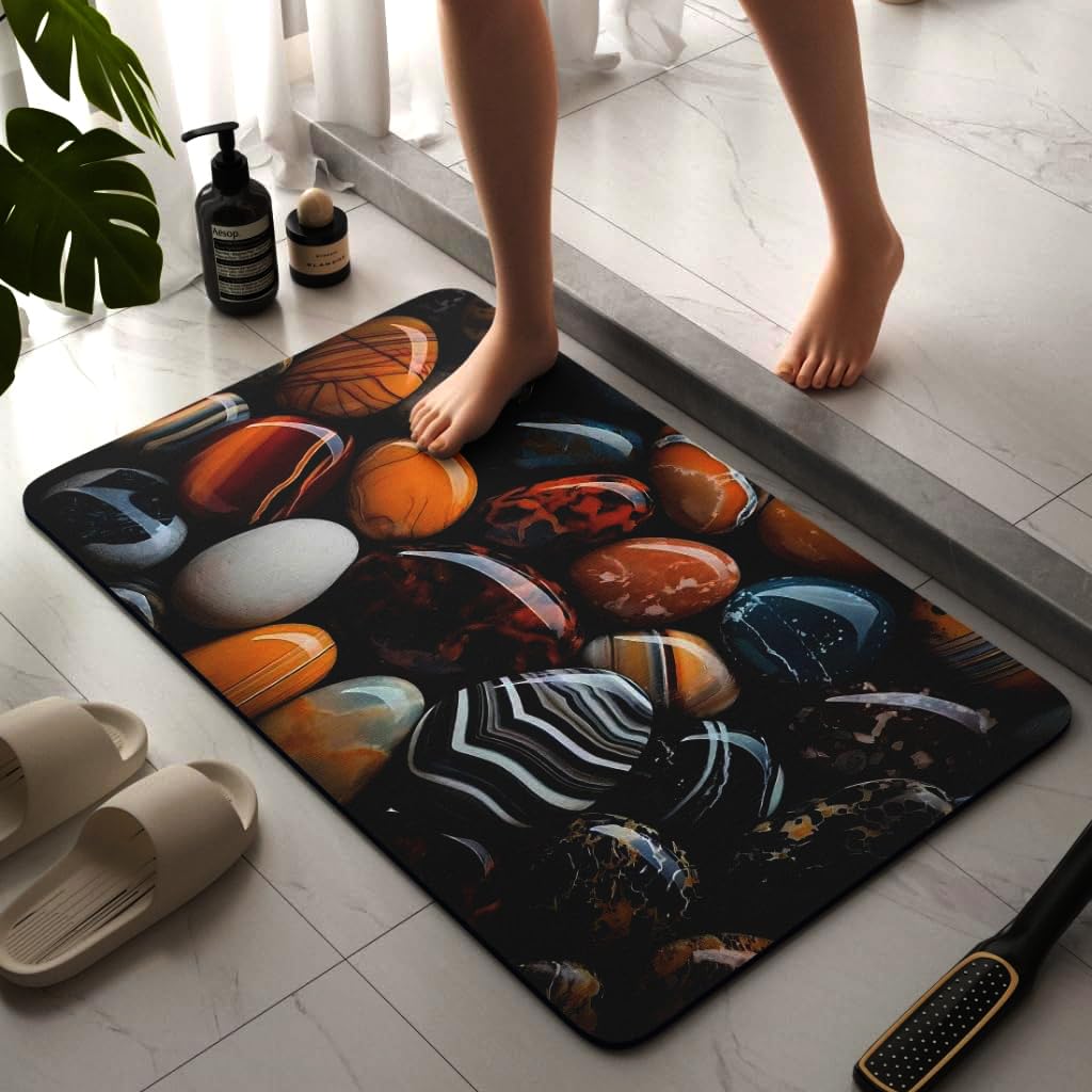 SKVM Water Absorbent mat for Bathroom Kitchen Floor Door Entrance Anti Slip for Floor Foot Anti Skid Bathroom Shower mat (Design 16)