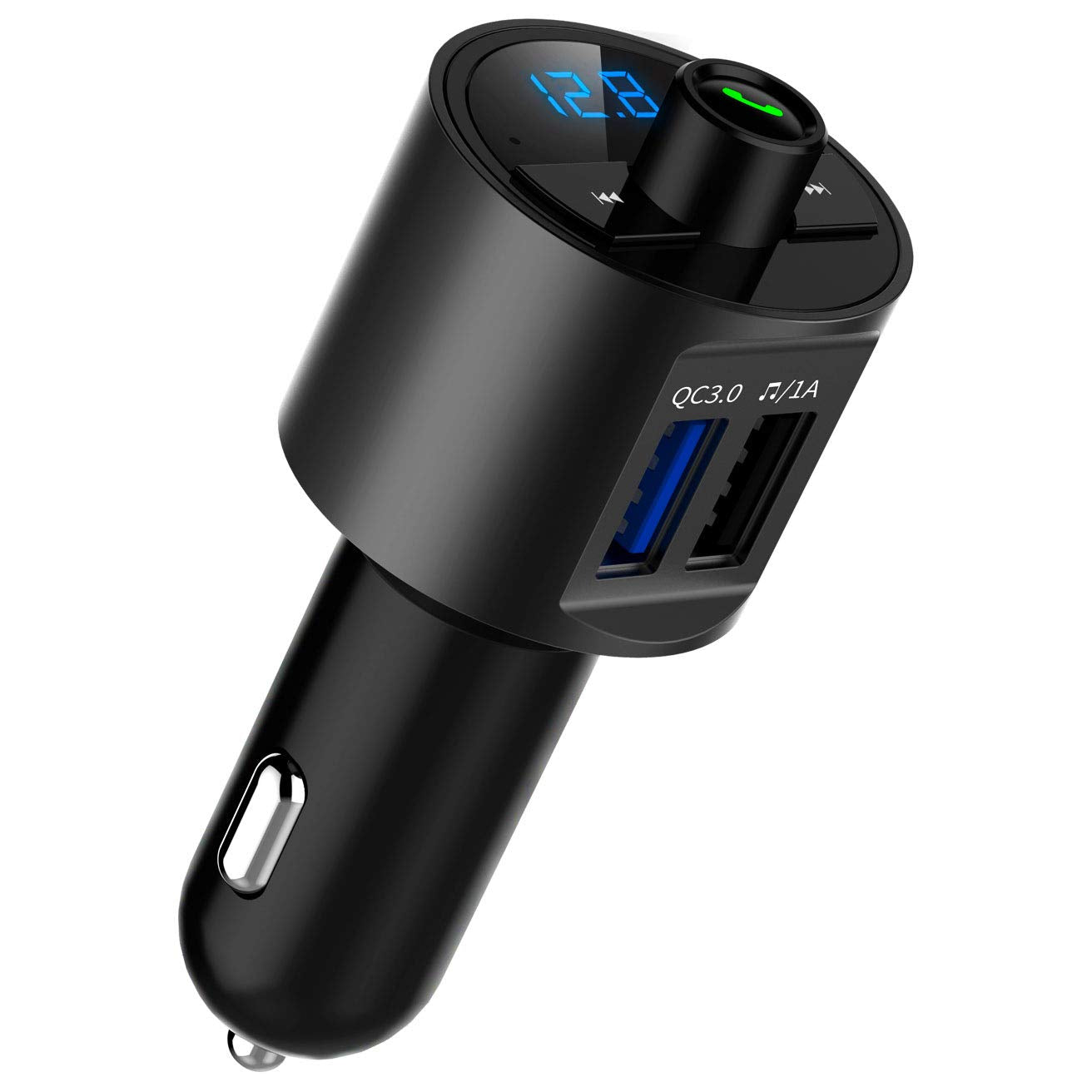 CRUST CS30 Car Bluetooth Device [Upgraded BT v5.3] with Call Receiver, FM Transmitter for Music System & Dual USB + Type C Charger; 7 Colour LED Lights; 6 EQ Presets; USB MP3 Support; Voice Assistant