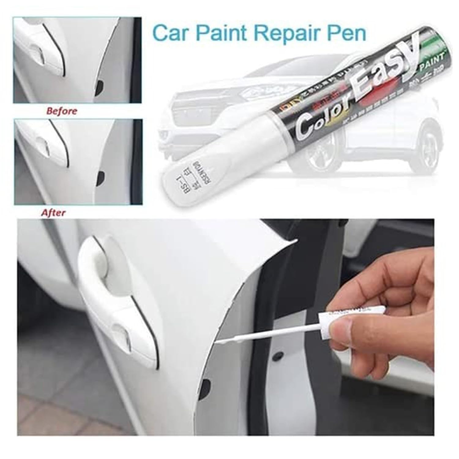 Car Scratch Remover Touch Up Paint Pen Automotive Car Paint Pen 2 In 1 Car Paint Scratch Repair for Deep Scratches Special-Purpose Car Paint (WWHITE-2)