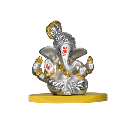 999 Silver Plated Lord Hanuman Ji Idol for Car Dashboard, Home Decor Showpiece, Puja|Religious Statue for Peace and Prosperity|Luxury Sculptures for Table Decor, Gift, Festival 6cmx6cmx9cm