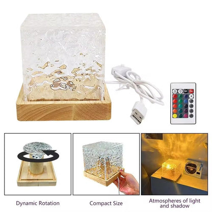 One94Store Romantic Ocean Wave Night Light Projector Lamp – 3D Water Wave LED Projection Lamp with Remote Control for Bedroom, Romantic Decor, Valentine Day Gift, Love Gift for Her, Couple Gift