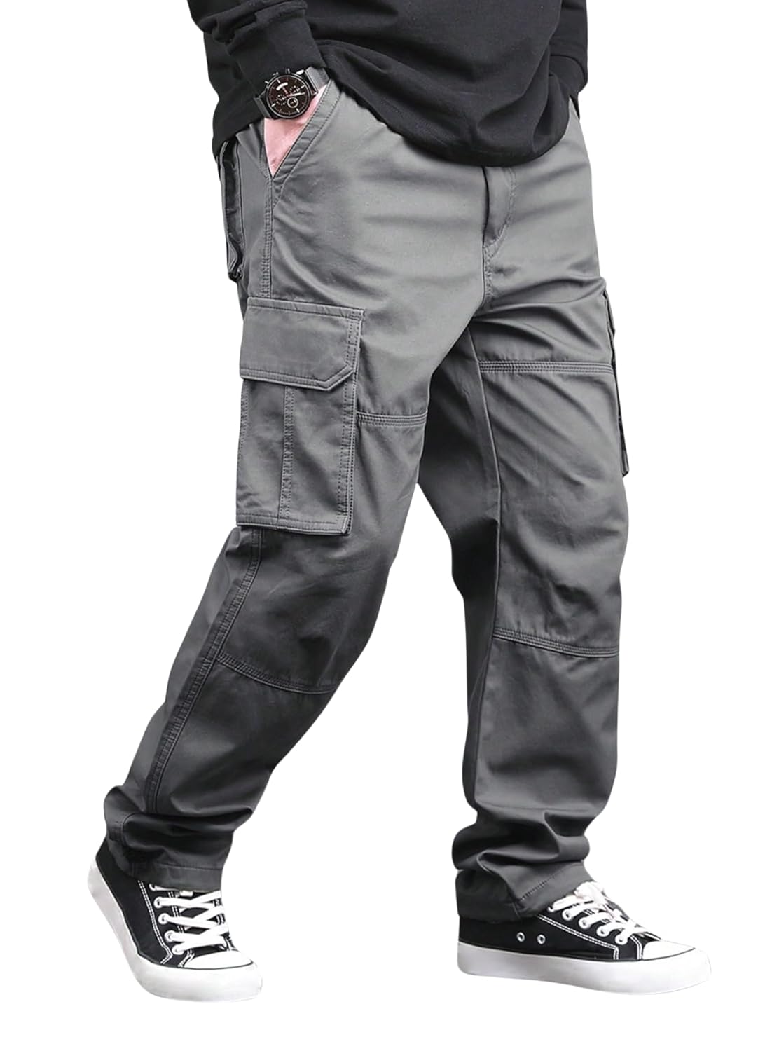 Lymio Cargo for Men | Cotton Cargo Pant | Drawstring Waist Pant (Also Available in Plus Sizes) (46-49)