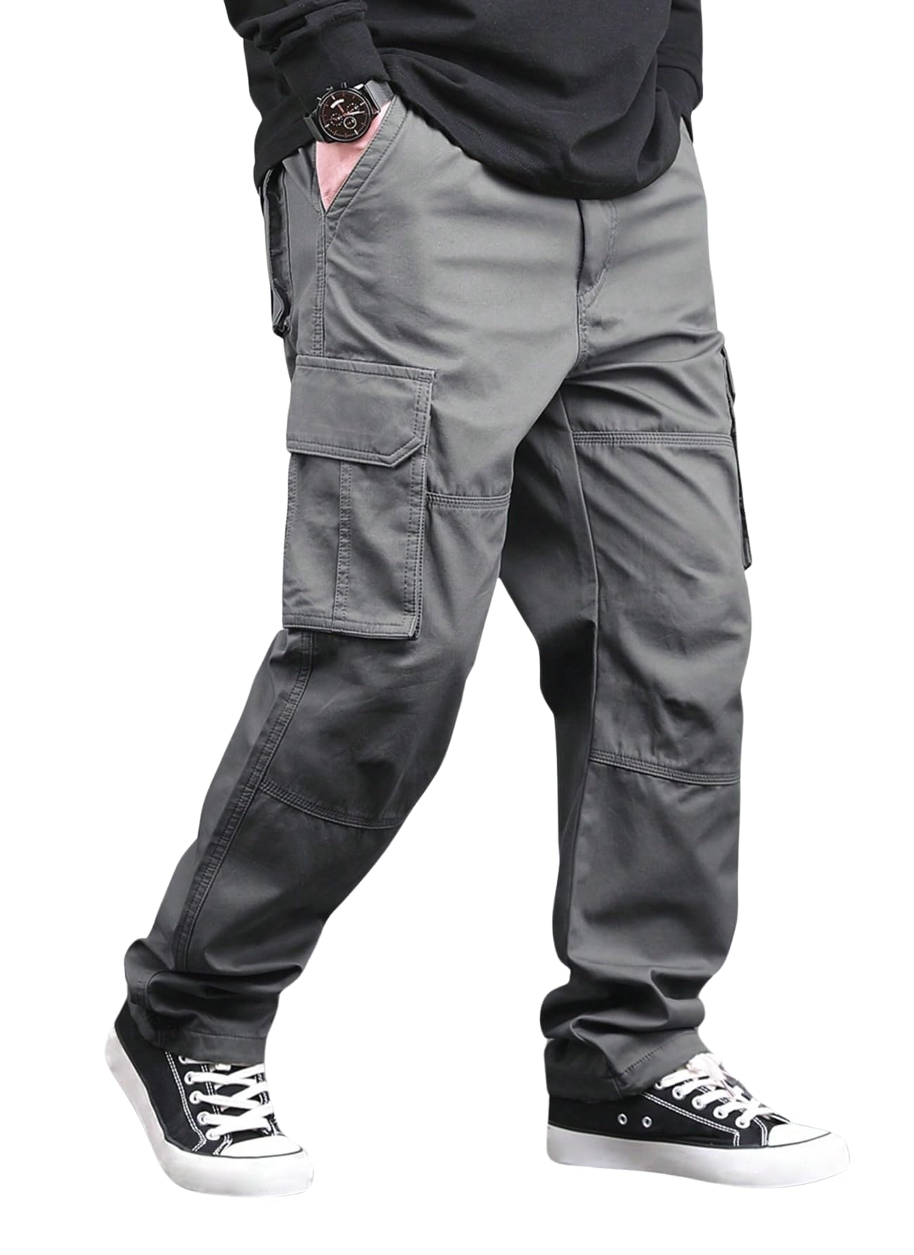 Lymio Cargo for Men | Cotton Cargo Pant | Drawstring Waist Pant (Also Available in Plus Sizes) (46-49)