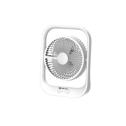 Bajaj Pygmy Go 178MM Mini Fan with LED Lighting | Rechargeable | USB Charging | 4-hours Battery Backup | 3 Speed | 2-Light Brightness Setting | High Speed | Portable【Blue】