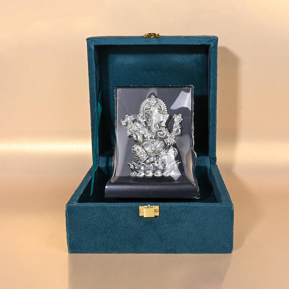 999 Silver Ganesh Ji Idol | Spiritual Decor & Auspicious Gift for Puja, Temple, Festivals, Housewarming & Wedding Celebrations