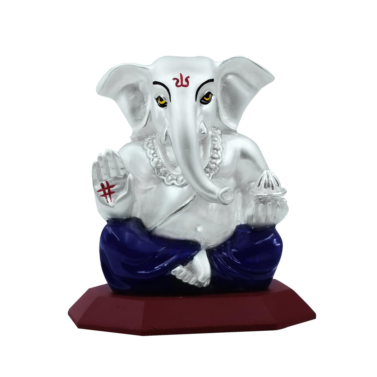 999 Silver Plated Lord Hanuman Ji Idol for Car Dashboard, Home Decor Showpiece, Puja|Religious Statue for Peace and Prosperity|Luxury Sculptures for Table Decor, Gift, Festival 6cmx6cmx9cm