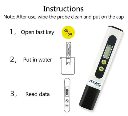 Konvio Neer TDS Meter for Water Testing | Digital TDS meter| PPM Tester for Drinking Water, RO, Aquarium & Hydroponics | Total Dissolved Solids meter